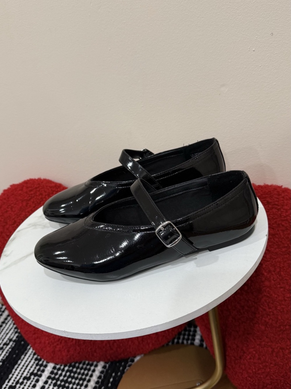 A New Day Black Patent Leather Mary Jane Flats Size 7.5